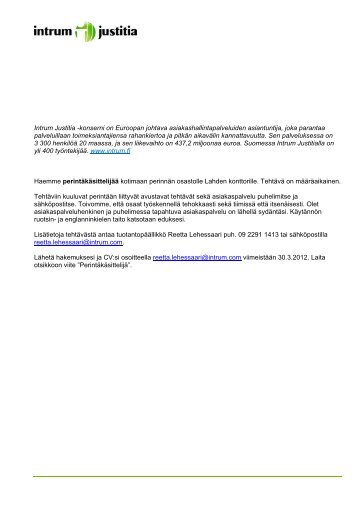 Intrum Justitia -konserni on Euroopan johtava ...