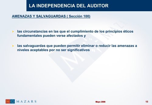 LA INDEPENDENCIA DEL AUDITOR RecomendaciÃ³n ComisiÃ³n UE ...