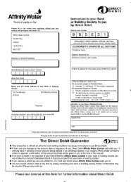 Direct Debit application - Central Region - Affinity Water