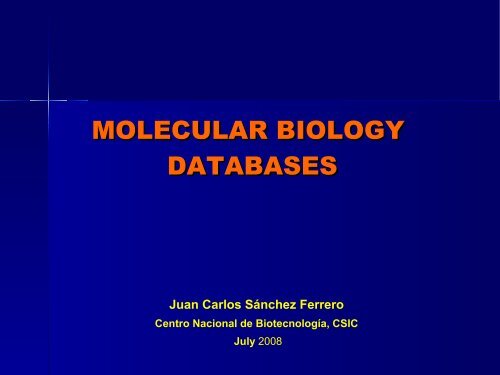 Molecular Biology Databases - CNB - Protein Design Group