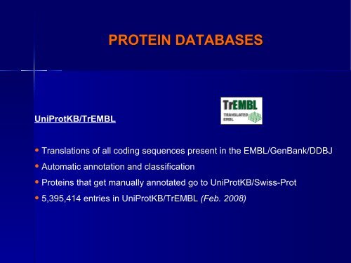 Molecular Biology Databases - CNB - Protein Design Group
