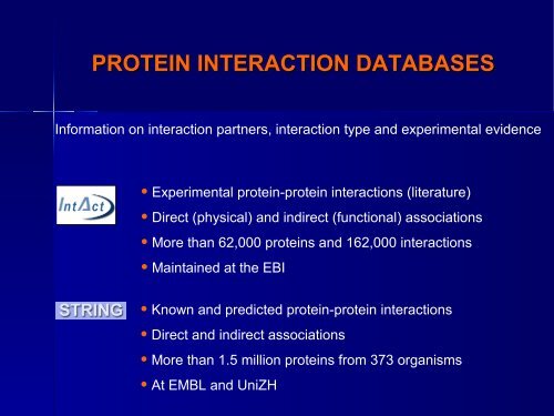 Molecular Biology Databases - CNB - Protein Design Group