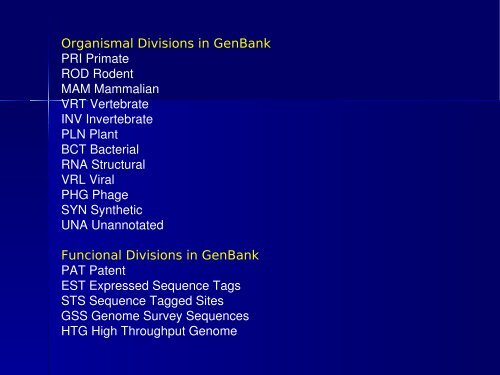 Molecular Biology Databases - CNB - Protein Design Group