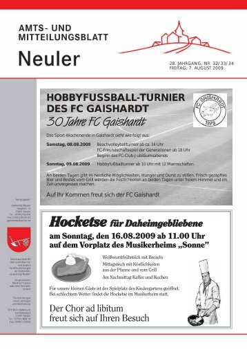 30 Jahre FC Gaishardt - Neuler