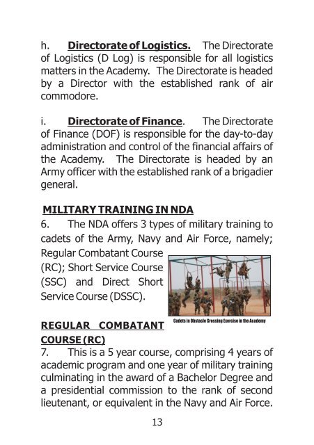 NDA HANDBOOK FOR CADETS - Nigerian Defence Academy