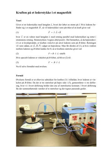 Kraften pÃ¥ en leder i et magnetfelt - matematikfysik
