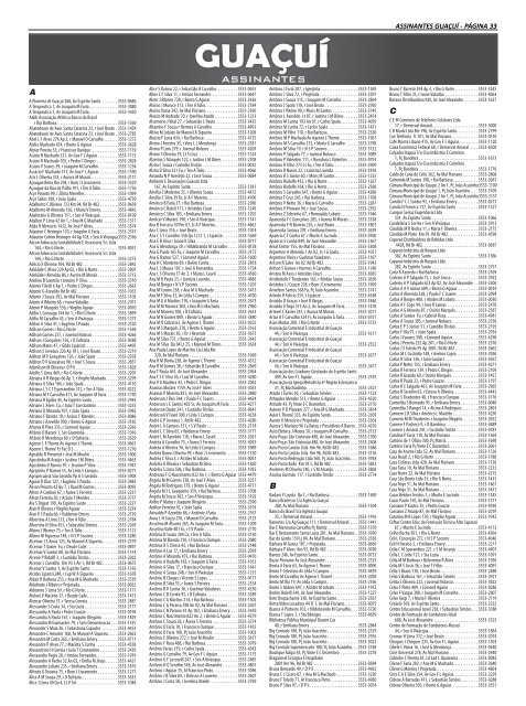 ASSINANTES GUAÃUÃ - PÃGINA 33 - Lista TelefÃ´nica Eguitel