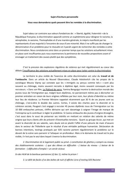 correction du sujet d'Ã©criture et 1ers extraits de copies