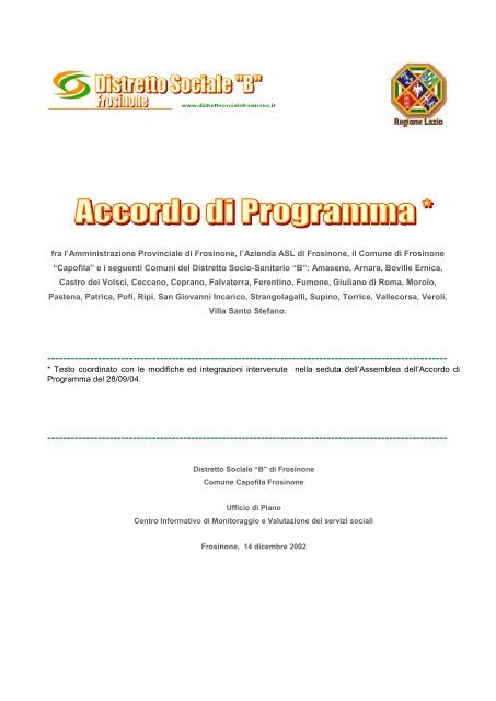 Accordo di Programma - Distretto Sociale "B"