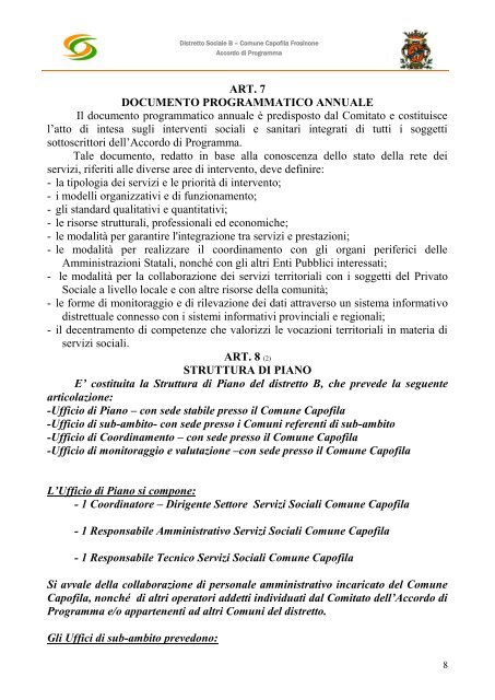 Accordo di Programma - Distretto Sociale "B"