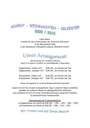 Advent-Weihnachten-Silvester 2009/2010 als pdf - Romantik-Hotel ...