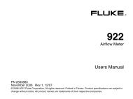 Fluke 922 Airflow Meter / Micromanometer Manual PDF - Instrumart