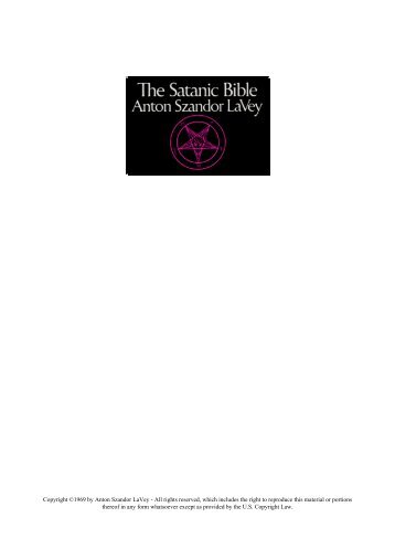 Anton Lavey Satanic Bible Pdf