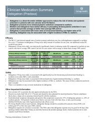 Clinician Medication Summary: Dabigatran (Pradaxa)