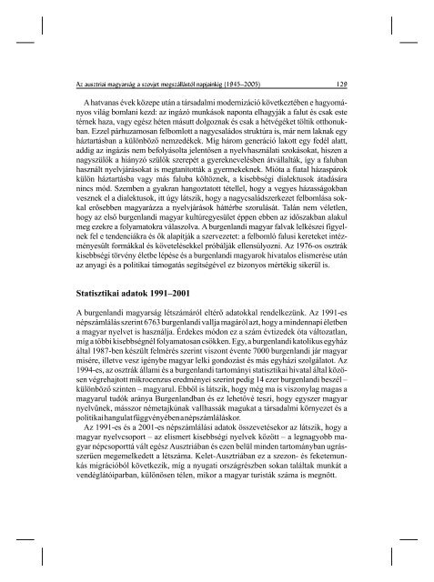 Az ausztriai magyarság a szovjet megszállástól napjainkig