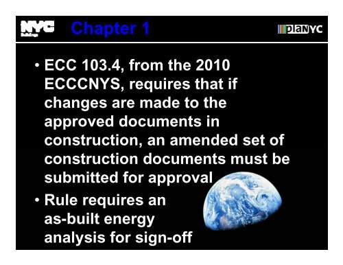 The New York City Energy Conservation Code Fall 2010 NYCECC