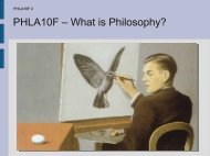 PHLA10F – What is Philosophy?