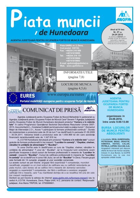 august 2010 [pdf] - AJOFM - Hunedoara