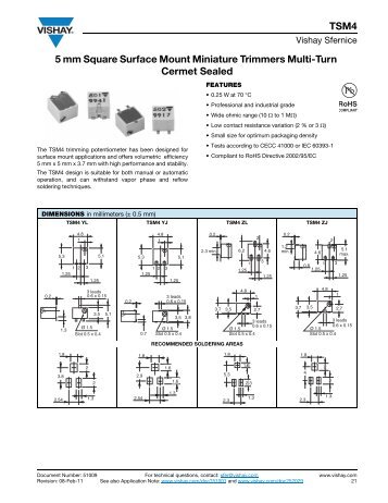 5 mm Square Surface Mount Miniature Trimmers Multi-Turn ... - AET