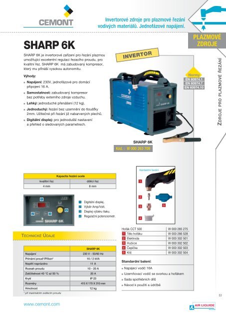 katalog CEMONT cz - VÃ­tejte na strÃ¡nkÃ¡ch Air Liquide Welding