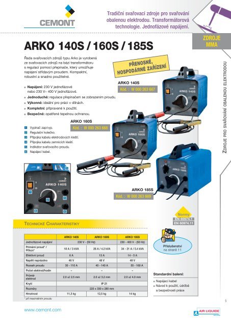 katalog CEMONT cz - VÃ­tejte na strÃ¡nkÃ¡ch Air Liquide Welding