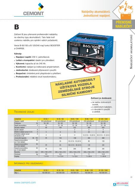 katalog CEMONT cz - VÃ­tejte na strÃ¡nkÃ¡ch Air Liquide Welding
