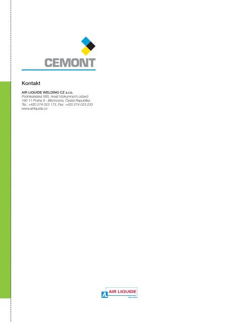 katalog CEMONT cz - VÃ­tejte na strÃ¡nkÃ¡ch Air Liquide Welding