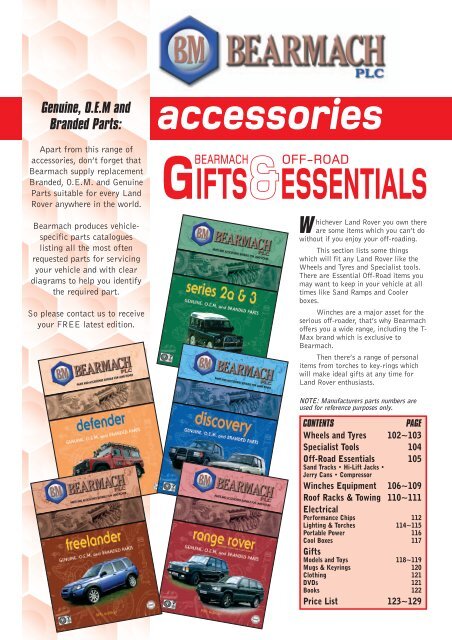 Bearmach Accessories Catalogue ~ 10th Edition - LandRoverwinkel.nl