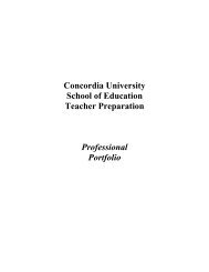 Portfolio Guidelines - Concordia University Ann Arbor