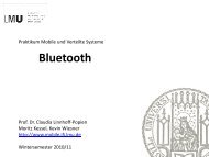 Bluetooth - Lehrstuhl für Mobile und Verteilte Systeme