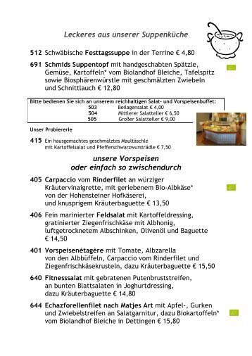 die Speisekarte zum Download als PDF-Datei - Hotel Graf Eberhard