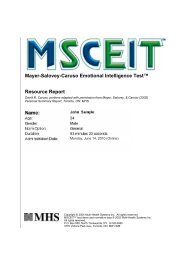 MSCEIT Resource Report - TalentLens