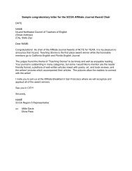 Sample congratulatory letter for the SCOA Affiliate Journal Award ...