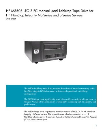 M8505 Data Sheet - HP NonStop - Hewlett Packard