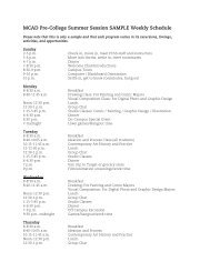 Sample Weekly Program Schedule - Minneapolis College of Art and ...