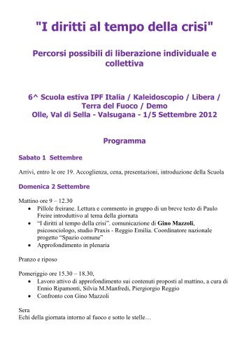 Programma Scuola IPF 2012 - Mattia Civico