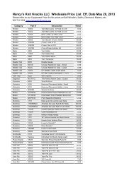 Retail Price List - Nancy's Knit Knacks