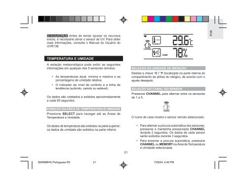 BAR988HG Portuguese R0 - Oregon Scientific