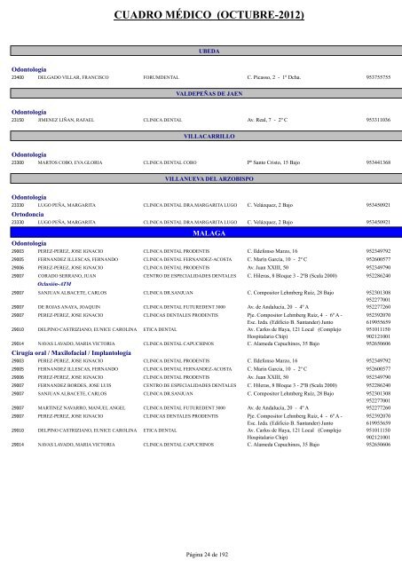 CUADRO MÉDICO (OCTUBRE-2012)