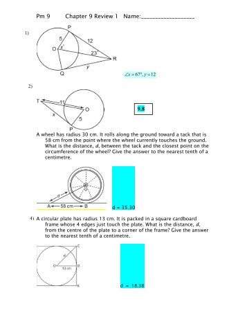 Ch 9 Review 1 Key