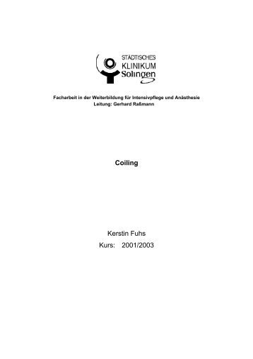 Coiling Kerstin Fuhs Kurs: 2001/2003 - Bak-24.de