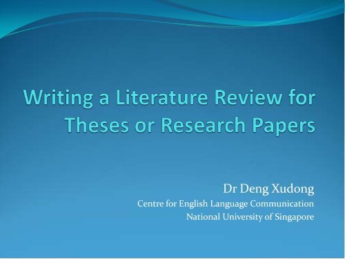 Reading Materials - CDTL - National University of Singapore
