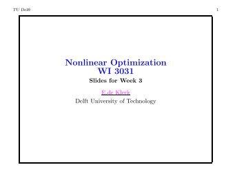 Nonlinear Optimization WI 3031 - TU Delft