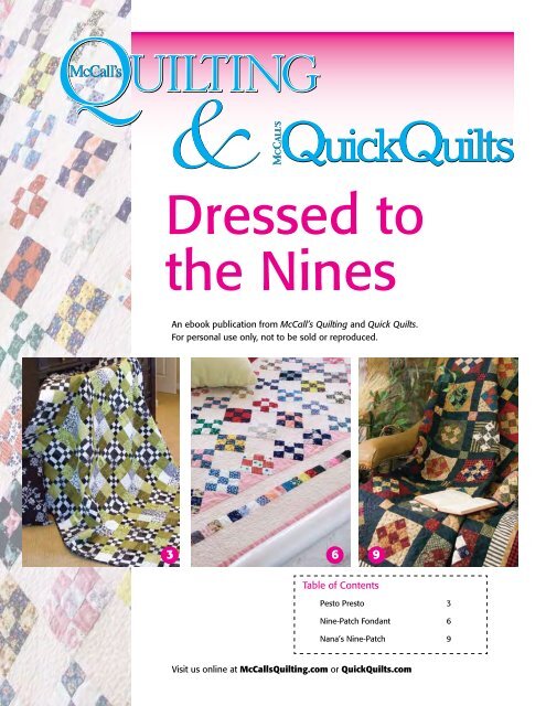 Dressed to the Nines - McCalls Quilting