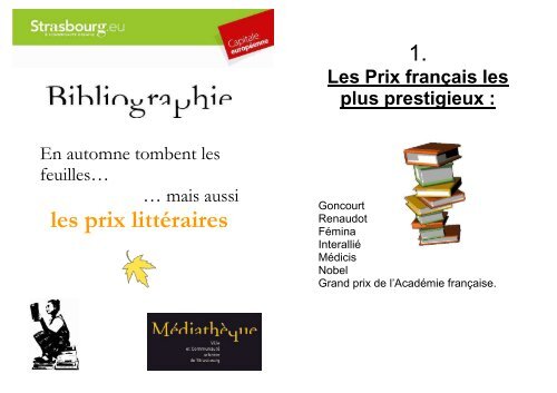 Prix littÃ©raires - MÃ©diathÃ¨ques de la ville et de la communautÃ© ...