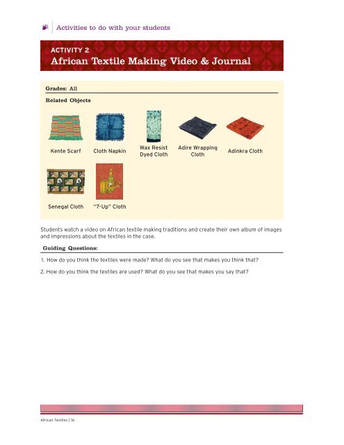African Textiles - Brooklyn Children's Museum