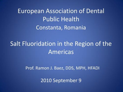 Salt Fluoridation in the Region of the Americas - European ...