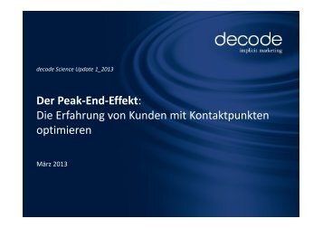 german PDF - Science Update - decode Marketingberatung