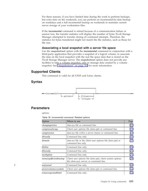 IBM Tivoli Storage Manager for UNIX and Linux: Backup-Archive ...