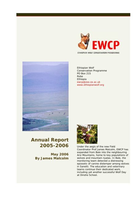 pdf -640KB - Ethiopian Wolf Conservation Programme